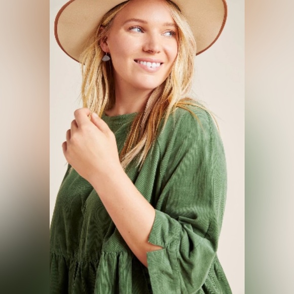 Anthropologie Maeve Green Corduroy
Button Back Top , sz : medium - Picture 3 of 11